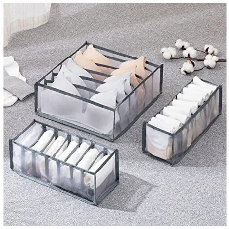 Organizer Per Armadio A 3 Pezzi, Scatola Portaoggetti Per Jeans Scatola Portaoggetti Con Divisori Per Cassetti In Rete Scatola Portaoggetti Per Camicie E Magliette 7 9 9 Griglie Grigio 88018974 - Foto 10