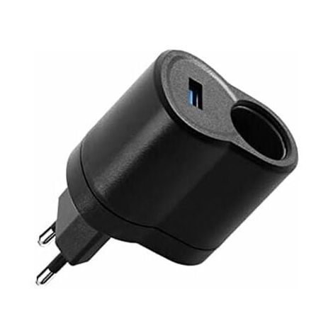 Adattatore 12V 1A Per Accendisigari Auto, Alimentatore Con Cavo 1,2m E Spina 5,5x2,1mm