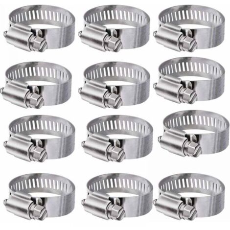 16 Fascette Stringitubo In Acciaio Inox, Regolabili, Dimensioni 20-50 Mm E 50-120 Mm, Per Tubi Acqua, Giardino E Auto, Antiruggine