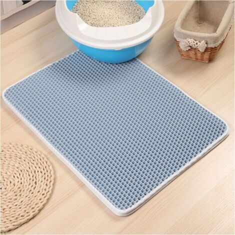 Tappetino Per Lettiera Gatti 40x30 Cm - Impermeabile, Antiscivolo, Beige, Raccolta Granuli