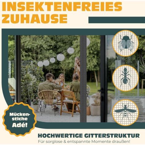 Magnetisches Fliegengitter – 20 Magnete, Maße 120x240 Cm, Weiß – Für Balkon & Fenster, Einfach Zu Montieren