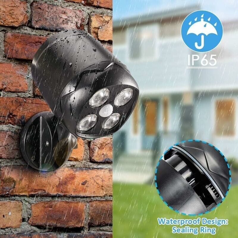 Lampada Da Esterno Riolit Con Sensore Movimento - 15W, 1100lm, IP65, 4000K, Nero, Per Giardino E Facciate