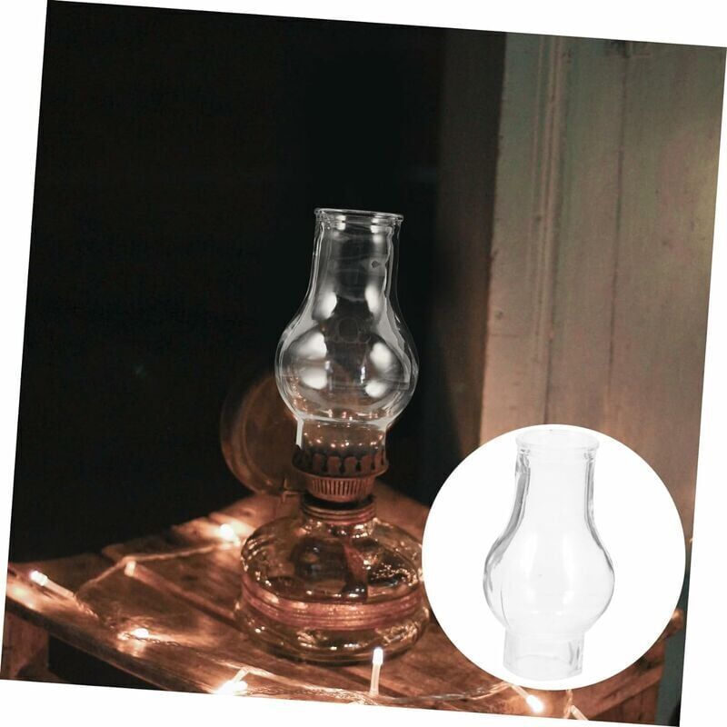 Paralume In Vetro Per Lampade A Petrolio - Altezza 22.8 Cm, Diametro 4 Cm, Trasparente - Foto 12