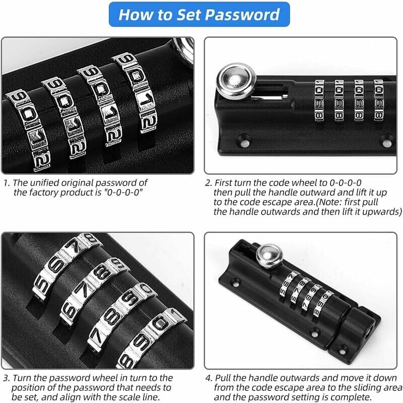 Serratura A Combinazione 4 Cifre In Lega Di Zinco - Sicura Per Armadietti, Cancelli, Garage E Scuole