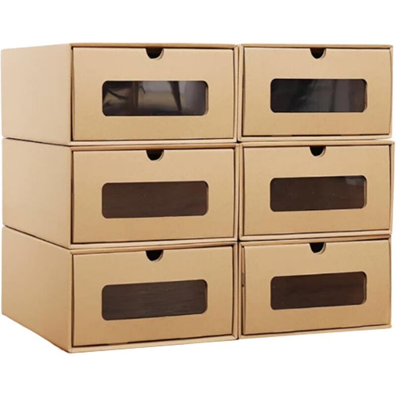 Scatole Per Scarpe Trasparenti Impilabili 12 Pezzi - In PP E Acrilico, Porta Magnetica, 34.5x27x19 Cm, Organizzazione