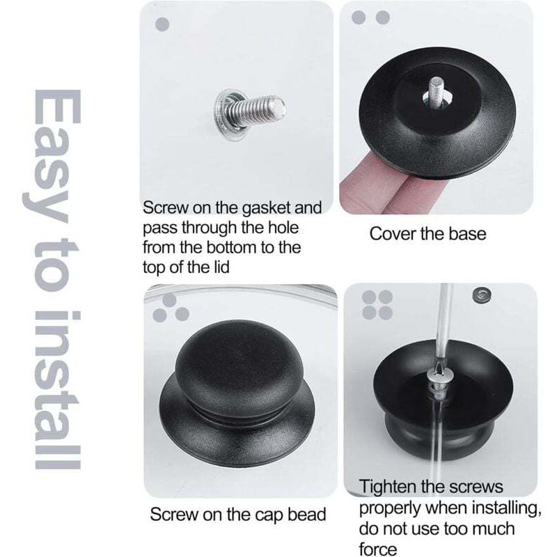 Maniglia Pieghevole Per Coperchio Pentola - Anti-Scottatura, In Acciaio | Per Casseruole, Wok, Facile Installazione - Foto 5