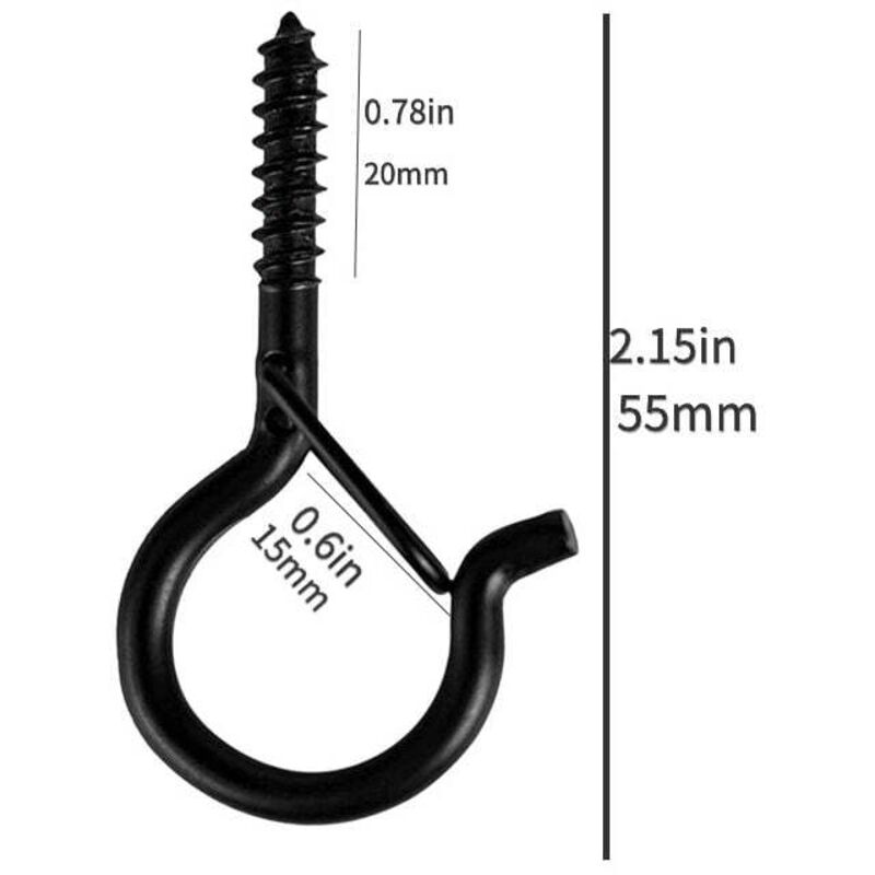 20 Ganci Avvitabili Per Soffitto E Legno - Portacarico Fino A 7.5 Kg - Per Luci Sospese, Piante, Decorazioni - Foto 2