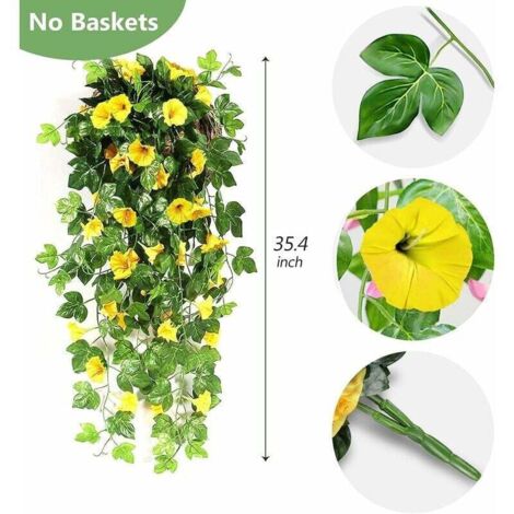 Fiori Artificiali Pendenti Fucsia - Piante Rampicanti Finte Per Interni Ed Esterni, 12 Rami - Foto 7