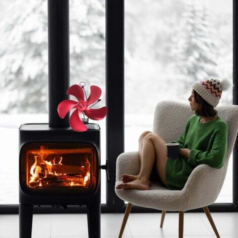 Ventilatore Per Stufa A Legna - 6 Pale, Senza Elettricità, Con Termometro, Per Camino A Legna/Gas/Pellet - Foto 2