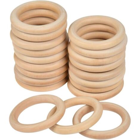 OLYCRAFT 30pcs Anelli Di Legno Naturale Cerchi Di Legno Naturale Da 30 Mm Anelli Di Legno - Foto 13