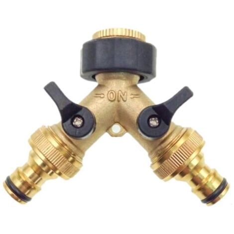 Adattatore Per Rubinetto A 2 Vie In Ottone AIPERQ Adattatore Per Rubinetto Da Giardino A Doppio Rubinetto Con Valvole Di Accensionespegnimento Individuali Per Casa Cucina Giardino Esterno 86443777