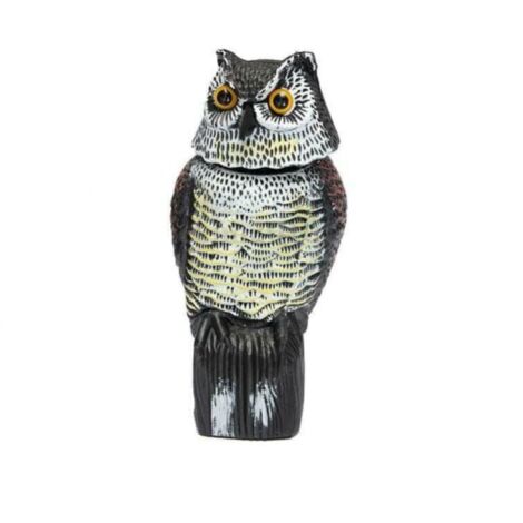 Gufo In Ceramica Bianco Sporco Per Arredamento Country - Piccola Statua Decorativa 11x11x8 Cm