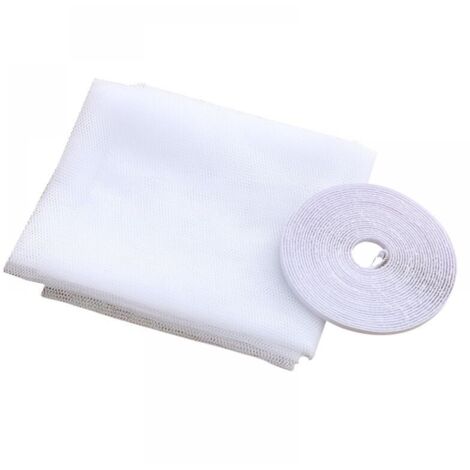 Zanzariera Per Finestre - 2x1.5m, Nastro Autoadesivo, Bianco, Confezione Da 3 Pezzi