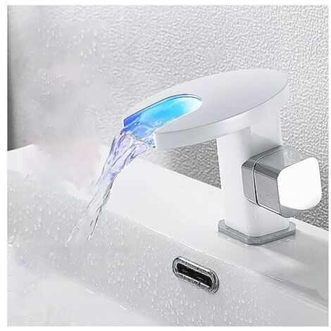 ALEASHA Rubinetto Per Lavabo A Cascata - Montaggio A Parete 3 Fori, Doppia Maniglia, Ottone, Nichel Spazzolato - 2