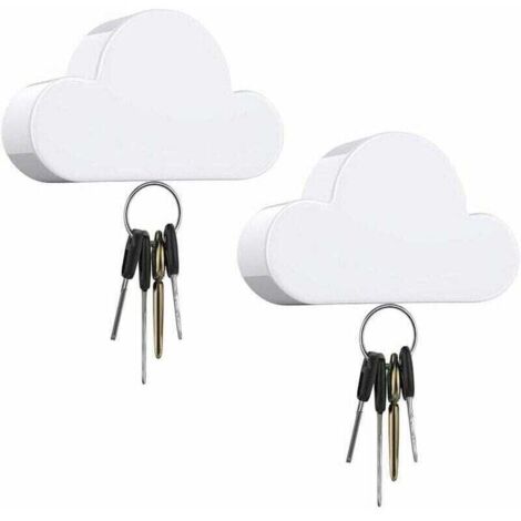 Portachiavi Magnetico, [2 Pezzi] Gancio Da Parete E A Forma Di Nuvola Ganci Magnetici Per Chiavi Ganci Perfetti Per Appendere A Casa E In Ufficio Facile Installazione Senza Forare Bianco 87921204