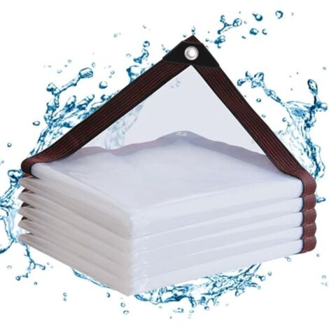 Telone Trasparente Impermeabile 3x4 M Con Occhielli In Alluminio – Protezione Per Balcone, Veranda, Piante E Mobili Da Giardino