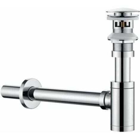 Set – Sifone Con Scarico Con Troppopieno Per Lavabo Nero Opaco - Foto 3