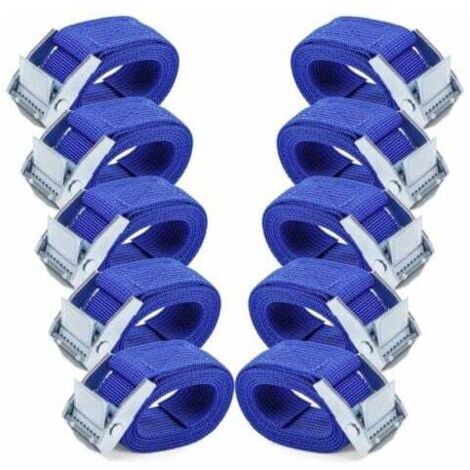 Set di 10 cinghie di ancoraggio 0,4 tonnellate 6 m x 25 mm rimorchio da