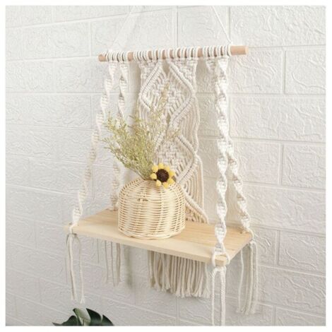 Achart Grande Arazzo In Macramè Bohémien 109x81 Cm - Decorazione Da Parete In Cotone Per Soggiorno