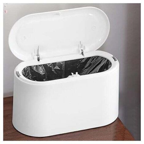 Cestino Da Scrivania Con Coperchio A Pressione, Mini Cestino Da Scrivania Piccolo Cestino Da Tavolo In Plastica Per Bagno Ufficio Rosa 98837284