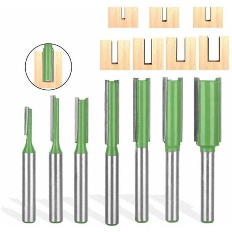 Set di 7 punte per fresatrice dritta con gambo da 6 mm, utensile per lavorazione del legno in carburo di tungsteno, set di punte per fresatrice dritta a scanalatura singola/doppia, 3 mm
