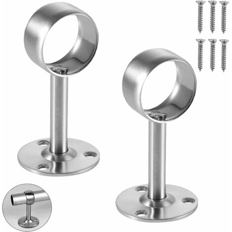 Soportes Para Barra De Armario (4 Unidades) - Aleación Aluminio, Con 8 Tornillos, Fácil Instalación