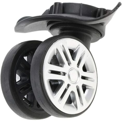 Juego de 2 ruedas con rodamiento de rodillos dobles, ruedas giratorias de 360 grados para maleta con ruedas, pieza de reparación