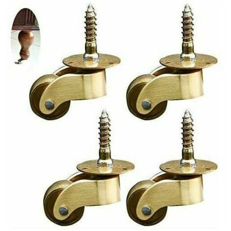 XVX Ruedas Ruedas Giratorias 4X Ruedas para Muebles de Latón Ruedas de Transporte Ruedas Giratorias Ruedas Silenciosas para Muebles Electrodomésticos y Equipos Pequeño Mini Ro