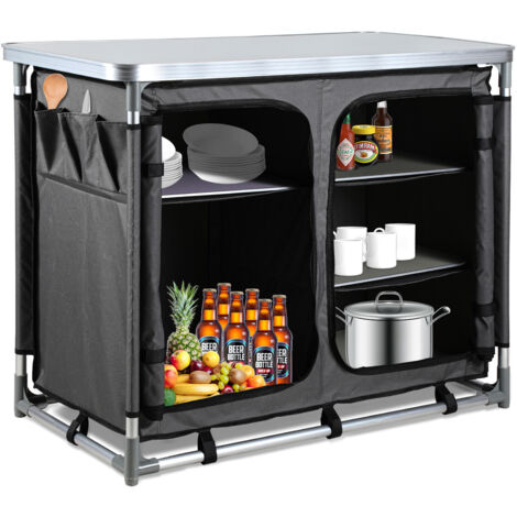 Cucina Da Campeggio Pieghevole In Alluminio - 3 Piani Con Borsa Trasporto - Foto 8