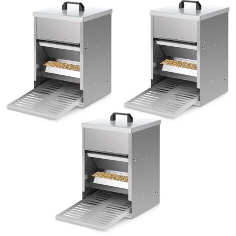 Mangiatoia Per Conigli In Acciaio Zincato - 3 Scomparti Con Coperchio | Ideale Per Alimentazione Pulita E Ordinata - Foto 12