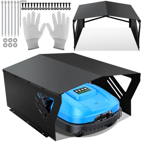 Riparo Per Robot Tosaerba Outsunny - Garage In Acciaio Zincato, Grigio, Per Esterno - Foto 10