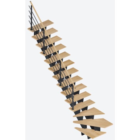 Escalier BIAX 1/4 TOURNANT GAUCHE - avec rampe