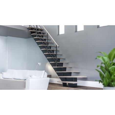 Escalier BIAX 1/4 TOURNANT GAUCHE - avec rampe