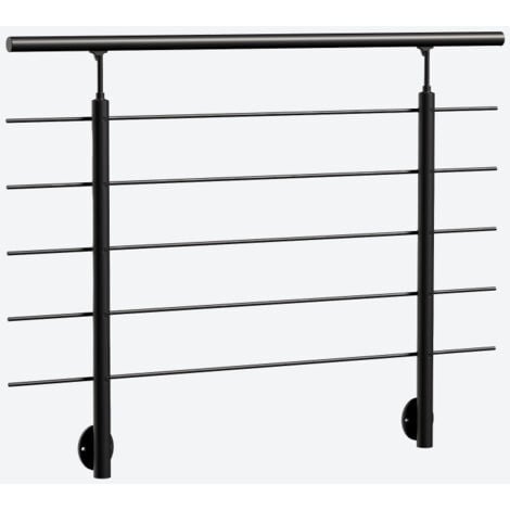 Garde-corps CLEAN BLACK - fixation latérale - RAL 9005 - 150cm