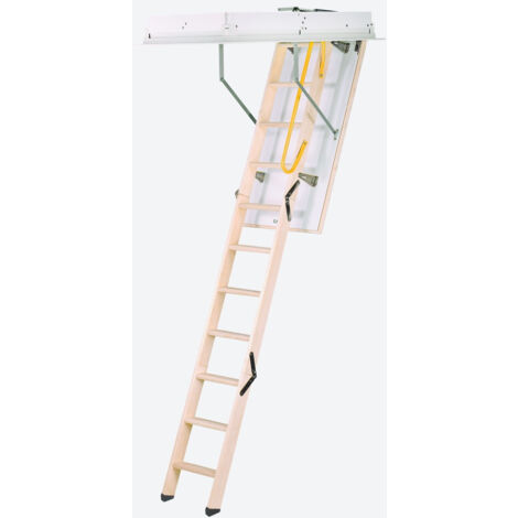 Escalier escamotable 120x70cm – Hauteur sol-plafond 280cm – 12 marches en sapin – Capacité de charge 150kg – Installation rapide – Sogem