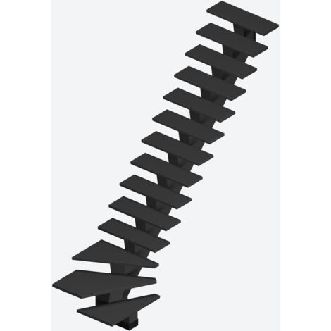 Escalier 1/4 tournant droit GOMERA valchromat marches lisses - sans rampe