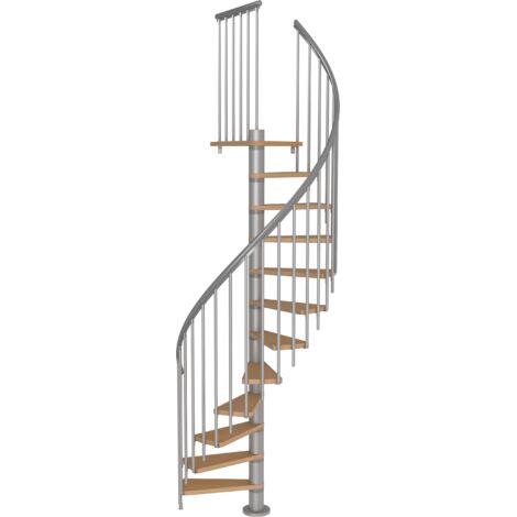 Escalier spirale CALGARY Ø120 rampe CLASSIC 3 - gris clair RAL 9006