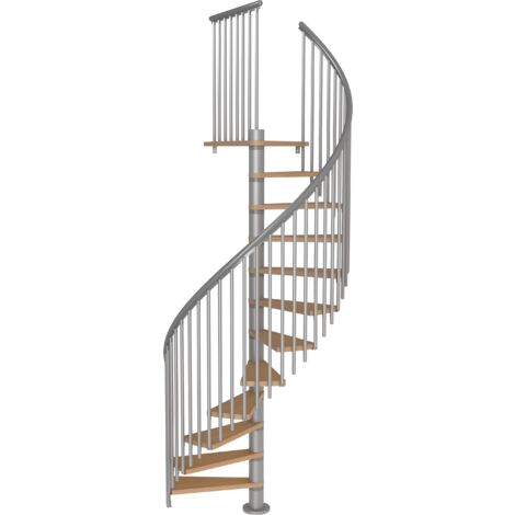 Escalier spirale CALGARY Ø140 rampe CLASSIC 4 - gris clair RAL 9006