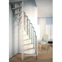 Sogem – Escalier en colimaçon SATURNE 140x70cm – En sapin – Praticabilité maximale pour espaces confinés – Design moderne avec rampe en métal