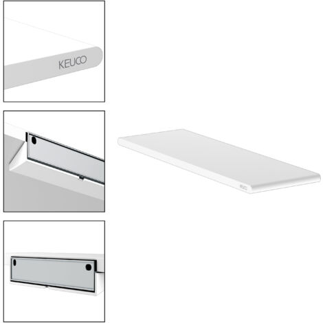 Étagère de douche à coller ou à percer KEUCO Rose, made in Germany, blanc mat, largeur 32,8 cm, kit de collage inclus, panier de douche, fixation murale
