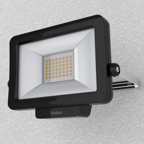 Theben 1020693 theLeda B20L W BK Projecteur à LED de 20 W, rotatif à 360°, 3000 K, blanc chaud