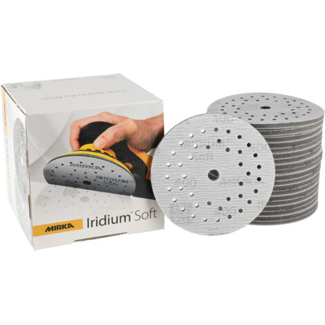 Mirka Iridium Soft Disques abrasifs Ø 125 mm / Grain P400 / autoagrippant Multifit / 20 pièces / Abrasifs à base de mousse pour un ponçage à sec précis, ponçage de vernis, finition