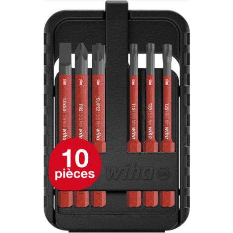 Wiha Jeu d'embouts slim electric Boite de 6 embouts slimBit Fente et six pans (45804) (1/5)