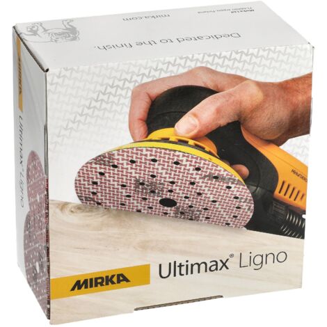 Mirka Ultimax Ligno Ø 150mm Disques abrasifs autoagrippant Multifit / grain 40 / 50 pièces / Multi-trous / pour poncer les surfaces en bois