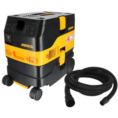 Mirka – Aspirateur professionnel extracteur de poussière 1200W – Dépression 25 kPa – Bac 17L – Tuyau 4m – MIX12171221