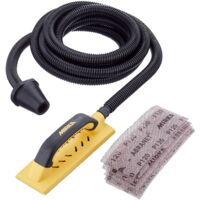 Mirka – Bloc de ponçage à main avec aspiration – Tuyau d'aspiration 4 m – 5 bandes abrasives maillées 80x230 mm – Ponçage sans poussière