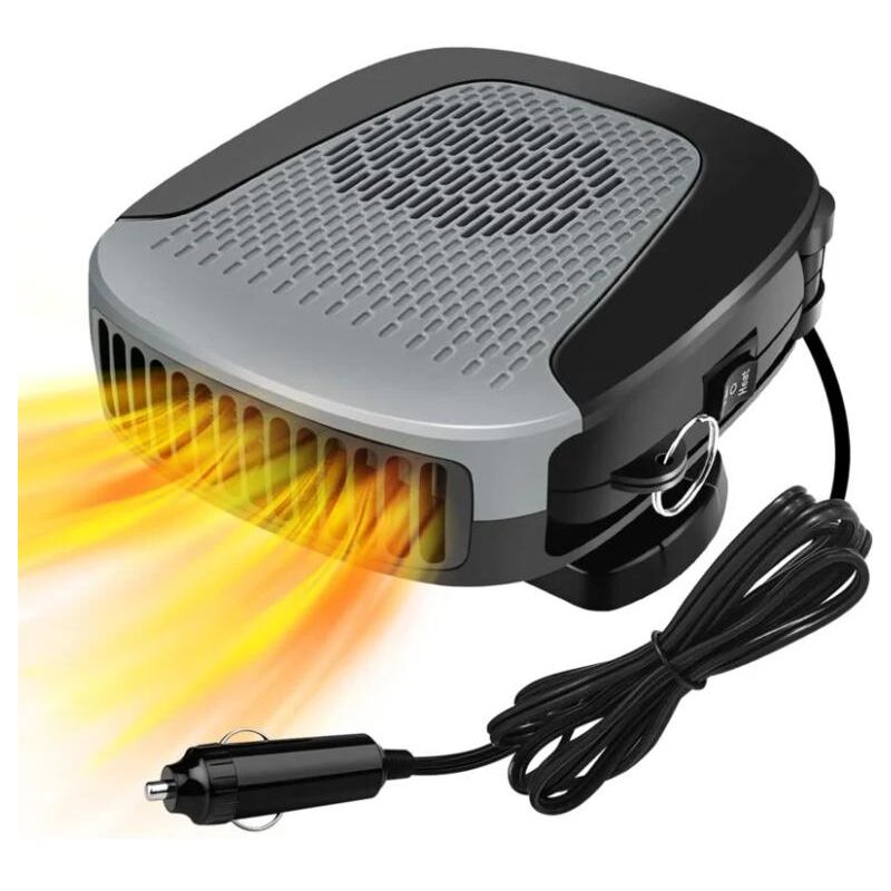 Chauffe Voiture Portable 12V 300W - Dégivrage Désembuage Rapide Avec Rotation 360° Noir BakerMiche