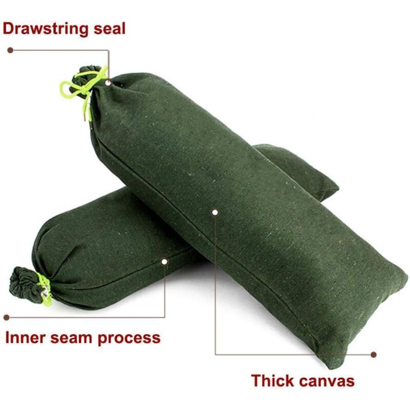 Lot De 2 Sacs Anti-inondation Sans Sable MOUNTTU - 25x150 Cm, Expansibles, Réutilisables - Barrière Pour Portes De Garage Et Maison