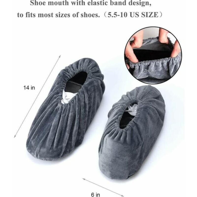 5 Paires Surchaussures Lavables Couvre-Chaussure Anti Glisse Réutilisables Antidérapant Chausson Avec Flanelle Pour Maison Le Ménage, Et Bureau Informatique(26-32