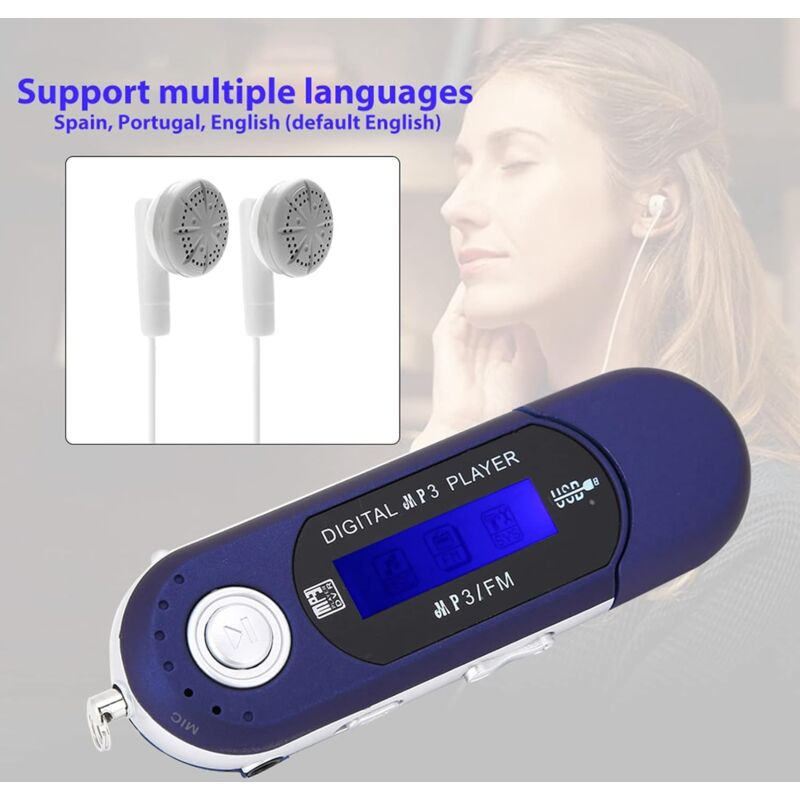 Lecteur MP3 Portable Avec Radio FM - Écran LCD, USB, Piles, Pour Voiture, Maison, Camping - 7
